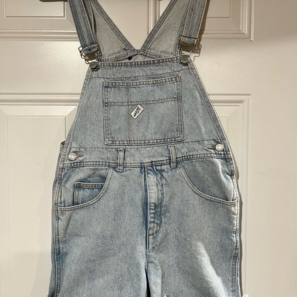Light Blue 90’s Denim Short Overalls